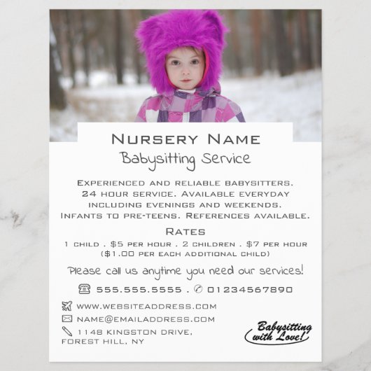 Winterkind, Babysitter, Tagesbetreuung, Kinderzimm Flyer (Vorne)