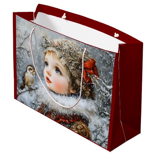 Winterkind Große Geschenktüte (Rückseite Schrägansicht)