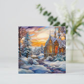 Winterkirchenkarte Feiertagskarte (Stehend Vorderseite)