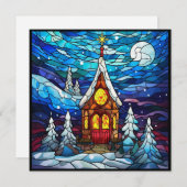 Winterkirchenkarte Feiertagskarte (Vorne/Hinten)