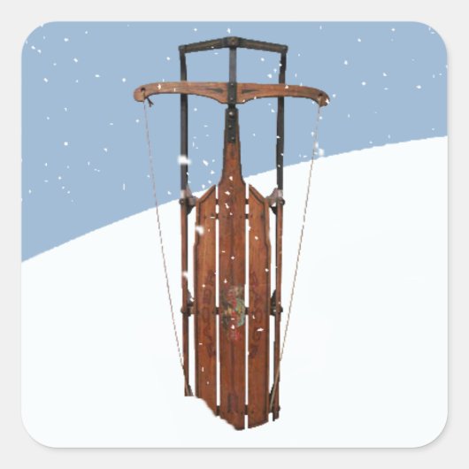 Winterkleber Quadratischer Aufkleber (Vorderseite)