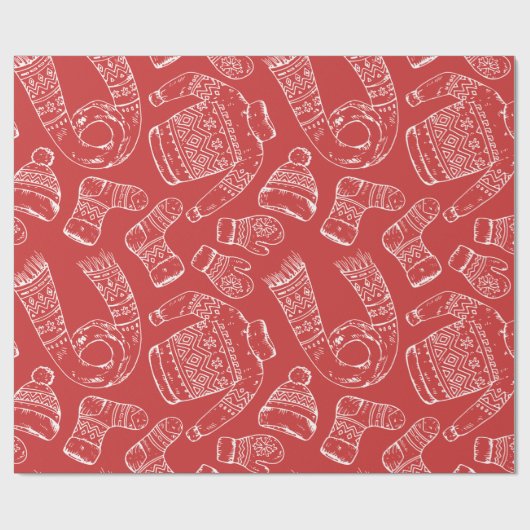 Winterkleideraum Pullover Mittens Scarves Socken Geschenkpapier (Flach)