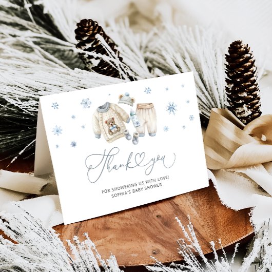 Winterkleidung Boy Baby Dusche Danke Karte