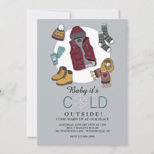 Winterkleidung - Einladung (Vorderseite)