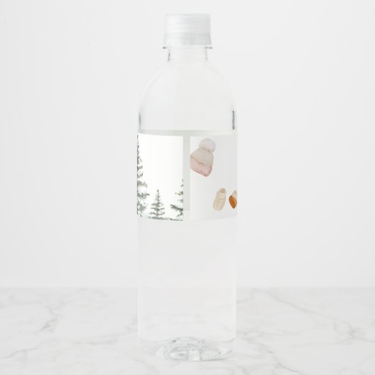 Winterkleidung Es ist kalte Außendusche Wasserflaschenetikett (Rückseite)