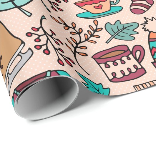 Winterkleidung Geschenkpapier (Rolleneckpunkt)