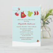 Winterkleidung Kinderdusche Einladung (Stehend Vorderseite)