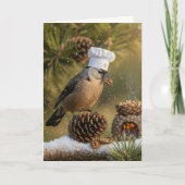 Winterkoch Nussknacker Vogel Karte (Vorderseite)