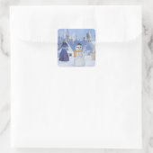 Winterkönigin Quadratischer Aufkleber (Tasche)