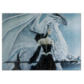 Winterkönigin White Dragon Fantasy Schneidebrett (Vorderseite)