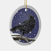 Winterkrähe Keramik Ornament (Rechts)
