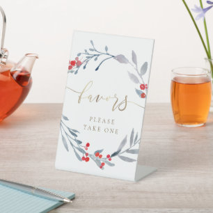 Winterkranz begünstigt Podestschild Sockelschild