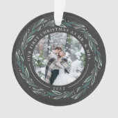 Winterkranz | Erste Verheiratete Weihnachten Ornament (Vorderseite)