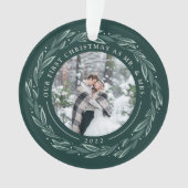 Winterkranz | Erstes Verheiratetes Foto zu Weihnac Ornament (Vorderseite)