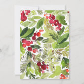 Winterkranz-Foto für Wasserfarben Save the Date Dankeskarte (Rückseite)