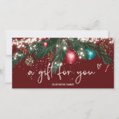 Winterkranz-Geschenkgutschein rot (Vorderseite)