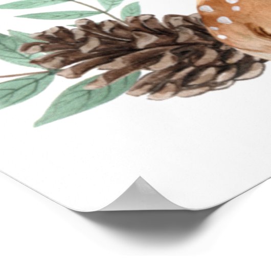 Winterkranz & Hirschwald Kinderdusche Willkommen Poster (Ecke)