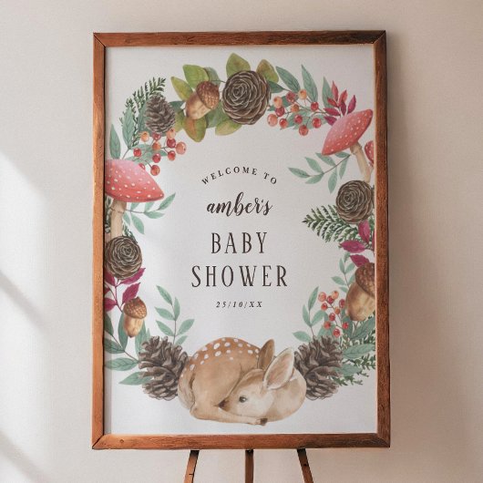 Winterkranz & Hirschwald Kinderdusche Willkommen Poster
