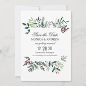 Winterkranz-Hochzeit retten Datum Einladung (Vorderseite)