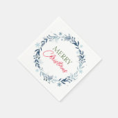 Winterkranz mit frohen Weihnachten Serviette (Ecke)