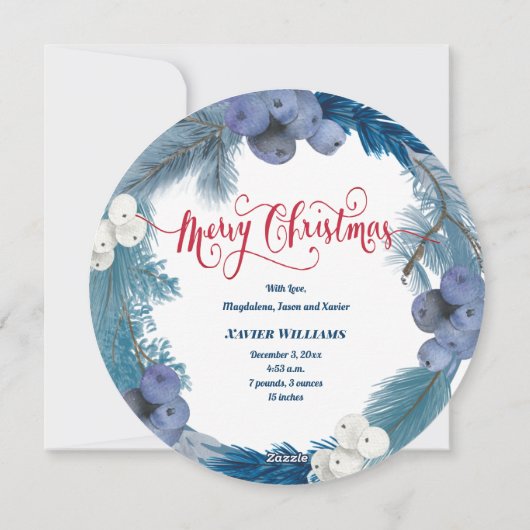 Winterkranz neues Baby Frohe Weihnachten (Rückseite)