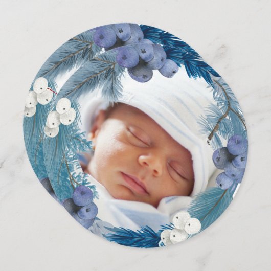 Winterkranz neues Baby Frohe Weihnachten (Vorne/Hinten)