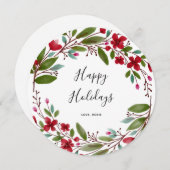 Winterkranz rote Blume Blattwerk Weihnachten glück (Vorne/Hinten)