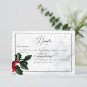 Winterkranz & Roter Kardinal Details Hochzeit Begleitkarte (Stehend Vorderseite)