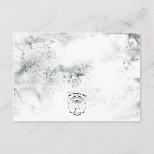 Winterkranz & Roter Kardinal Details Hochzeit Begleitkarte (Rückseite)