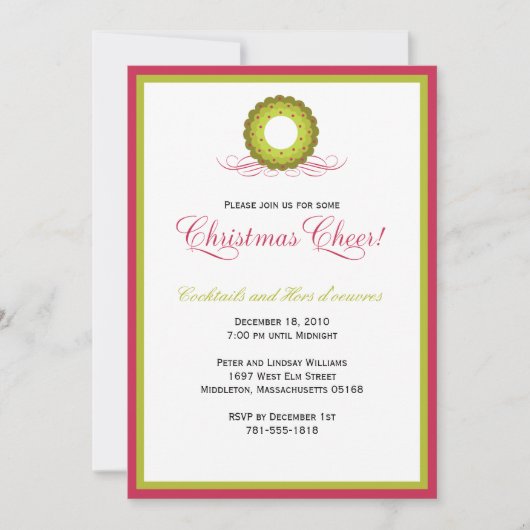 Winterkranz und Berries | Feiertage Einladung (Vorderseite)