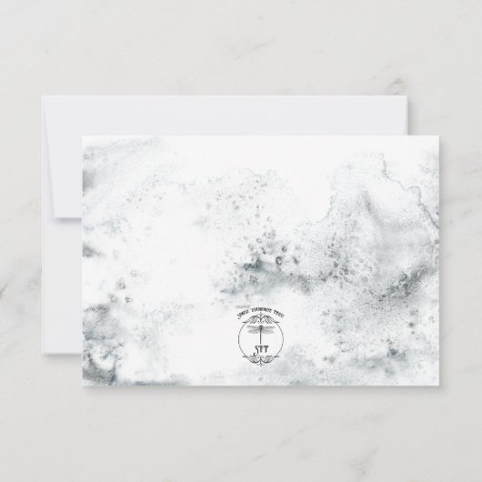 Winterkranz und Rote Kardinal Hochzeit RSVP Karte (Rückseite)