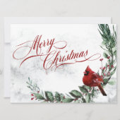 Winterkranz und Roter Kardinal Weihnachten (Vorderseite)