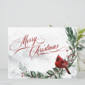 Winterkranz und Roter Kardinal Weihnachten (Stehend Vorderseite)