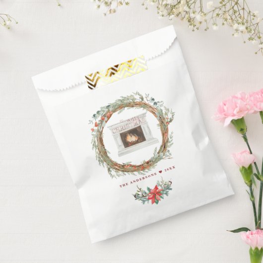 Winterkraut Gemütlicher Kamin Frohe Weihnachten Geschenktütchen (Versiegelt)