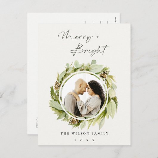 Winterkraut Merry & Bright Weihnachten Foto (Vorne/Hinten)