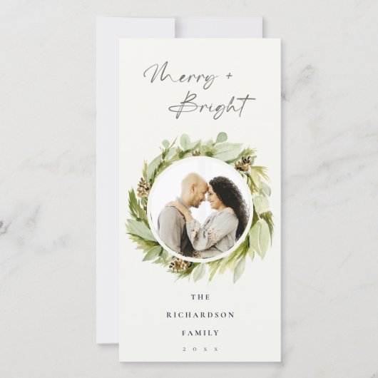 Winterkraut Merry & Bright Weihnachten Foto (Vorderseite)