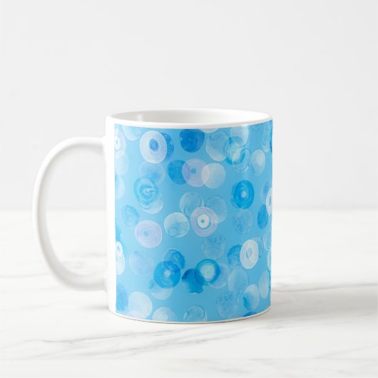 Winterkreise: Abstrakte Polka-Punkte. Kaffeetasse (Links)