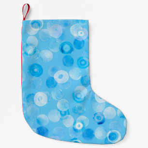 Winterkreise: Abstrakte Polka-Punkte. Kleiner Weihnachtsstrumpf