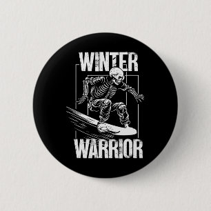 Winterkrieger Snowboarden Skeleton Snowboarder Button