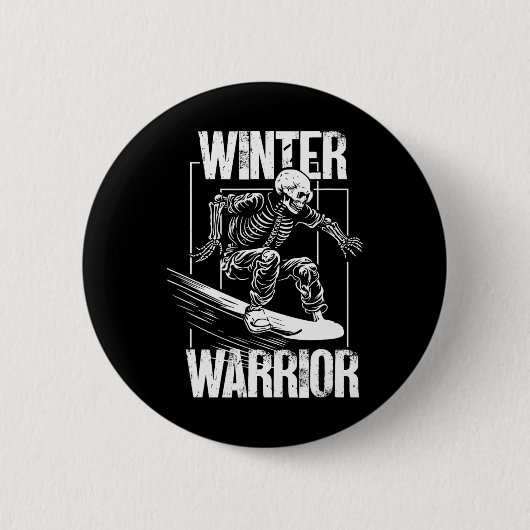 Winterkrieger Snowboarden Skeleton Snowboarder Button (Vorderseite)
