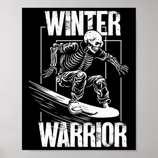 Winterkrieger Snowboarden Skeleton Snowboarder Poster (Vorne)