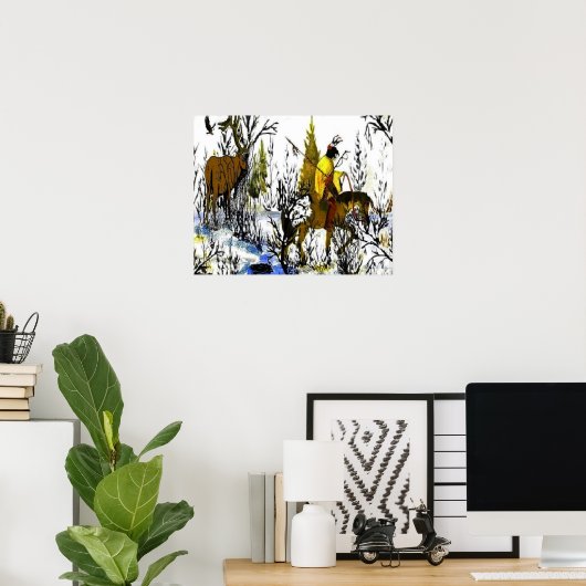 Winterkrieger und Elchposter Poster (Heimbüro)