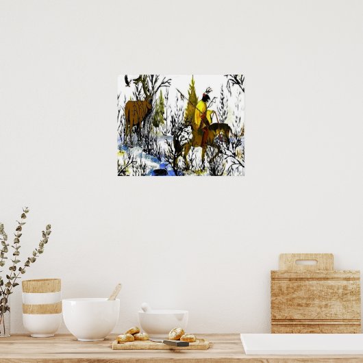 Winterkrieger und Elchposter Poster (Küche)