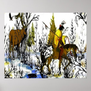 Winterkrieger und Elchposter Poster