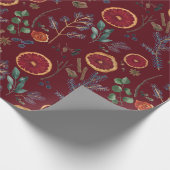 Winterküche mit Kiefernholz und getrocknetem Orang Geschenkpapier (Ecke)