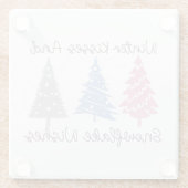 Winterküsse und Snowflake-Wünsche Glasuntersetzer (Rückseite)