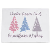 Winterküsse und Snowflake-Wünsche Große Geschenktüte (Vorderseite)