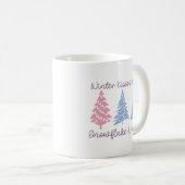 Winterküsse und Snowflake-Wünsche Kaffeetasse (VorderseiteRechts)