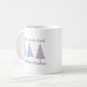 Winterküsse und Snowflake-Wünsche Kaffeetasse (Vorderseite Links)