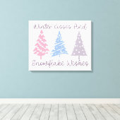 Winterküsse und Snowflake-Wünsche Leinwanddruck (Insitu (Holzboden))